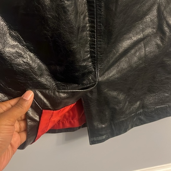 Women’s Tommy Hilfiger Black Leather with pockets skirt size 6 - Picture 3 of 6